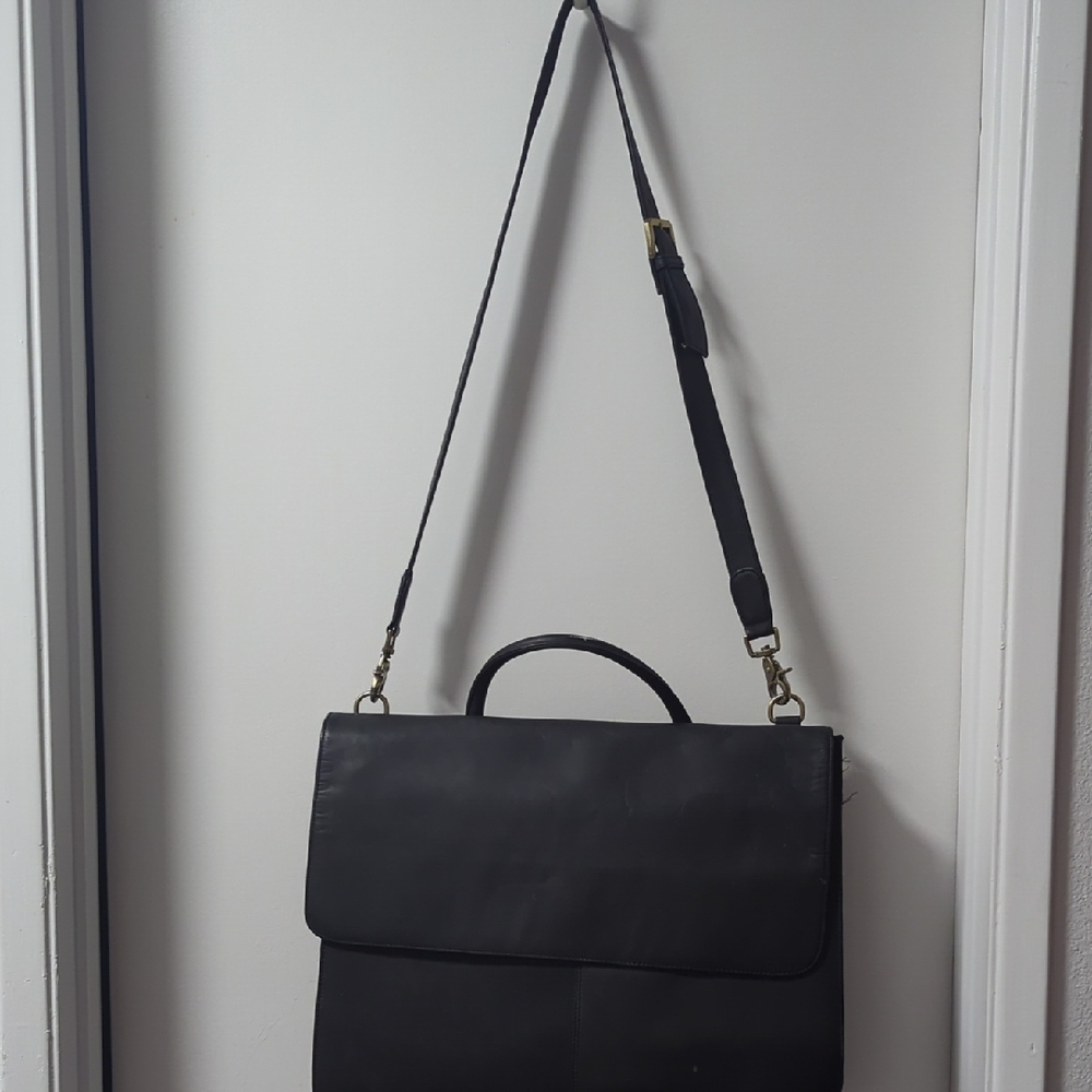 Valerie Stevens Classic Black Briefcase/Laptop/Messenger Bag For Men Or Women